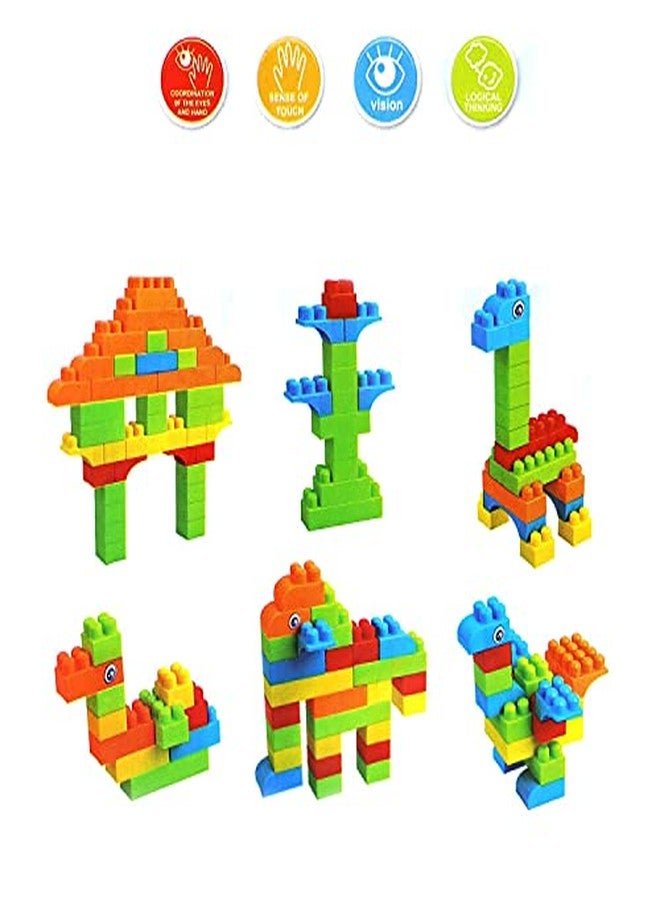 MAPA PLAY 100 Pcs Building Blocks,Creative Learning Educational Toy for Kids Assembling Block,Building Unbreakable Toy Set Assembly Game for Kids Boys&Girls(100 Pieces),Multi - Image 4